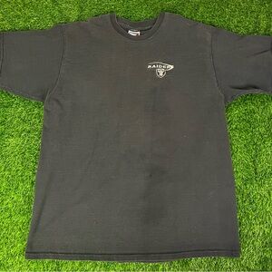 Embroidered 90s Vintage Pro Player NFL Okland Raiders Black T-Shirt Mens XL